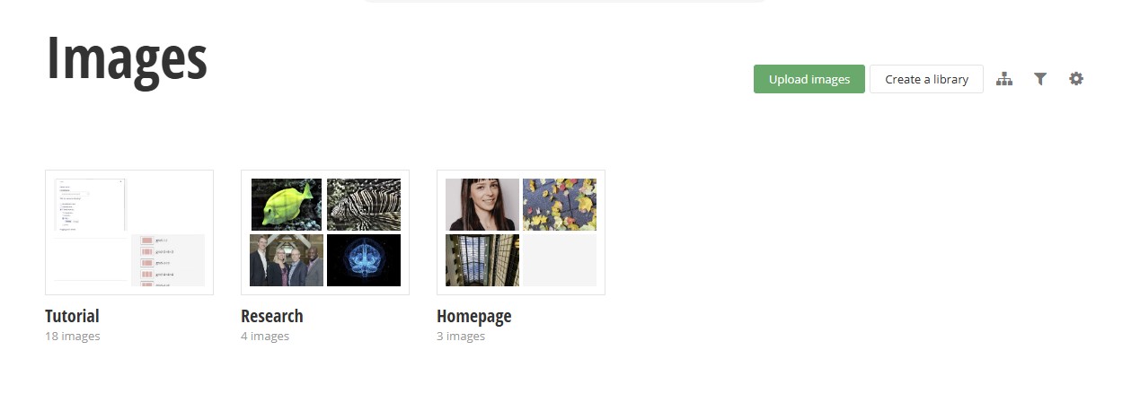 Sample showing the create a library button