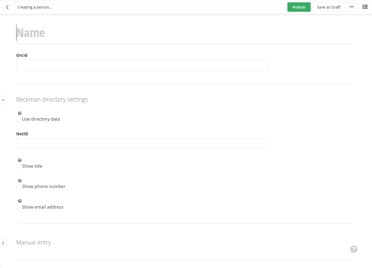 Create a person admin screen