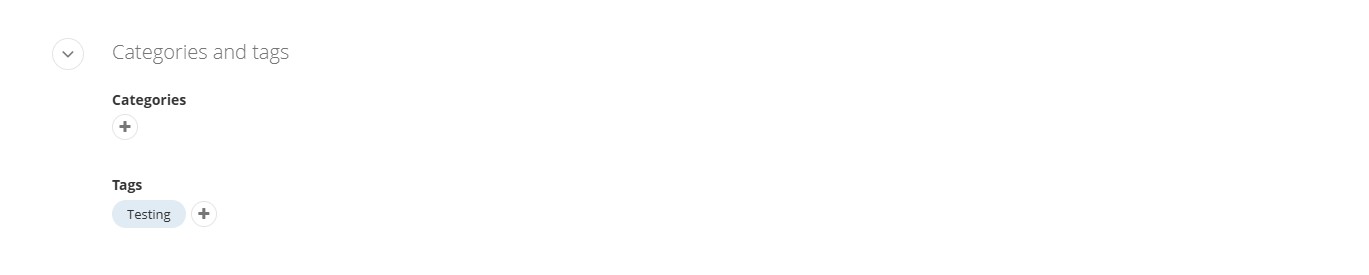 Expanded and selected tag in tags section of widget