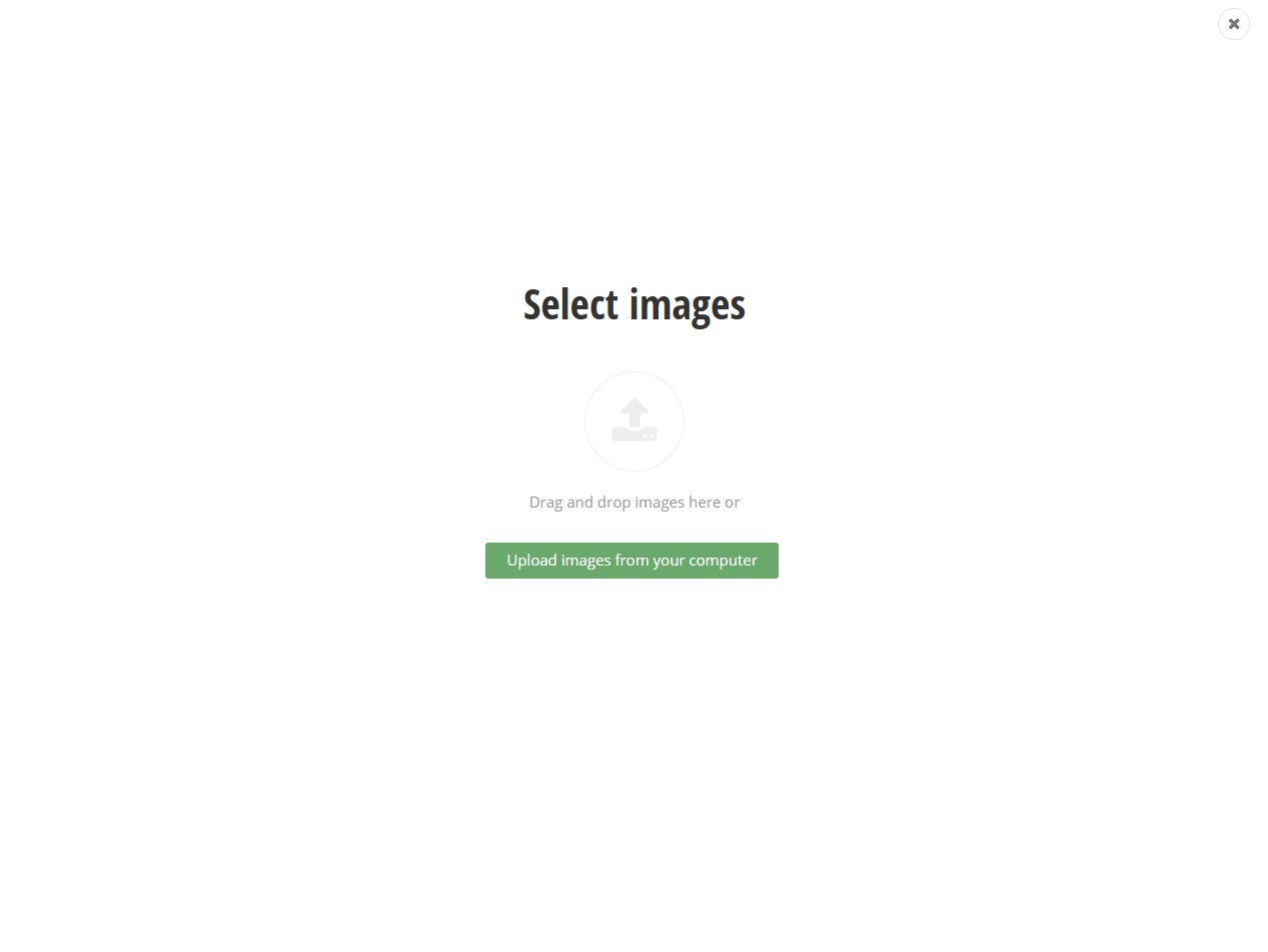 Upload image popup